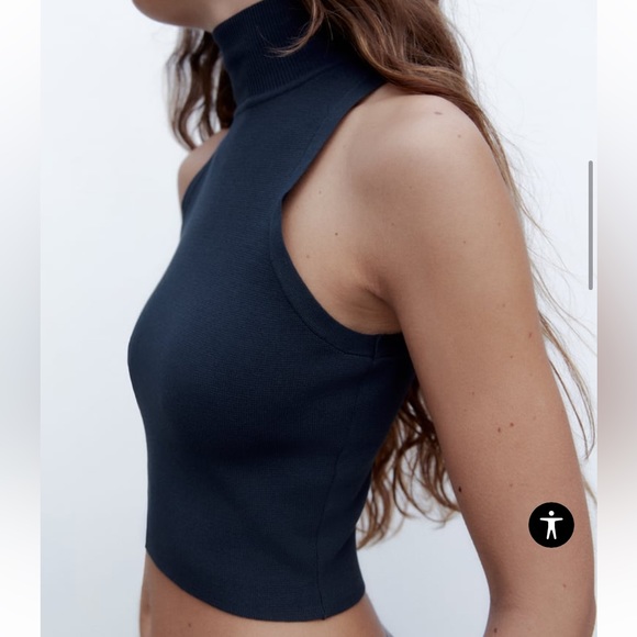 NWT ZARA BASIC MOCK NECK KNIT TOP - Picture 3 of 7